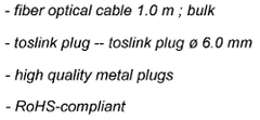 Optický kabel Toslink T-T 6,0 mm Goobay - 10 m