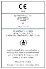 Kroucená dvojlinka CAT5e U/UTP AWG24 CU PVC OD 5,0 Eca 305m