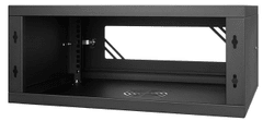 19'' RACK 4U 600x450mm ČERNÝ Skleněné dveře