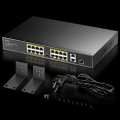 PoE+ SWITCH FS1018PS1 200W 16 +2x Gigabit SFP CCTV