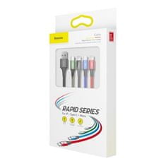 BASEUS  Fast USB kabel 4v1 USB-C 2x Lightning Micro 3,5A 1,2m - černý