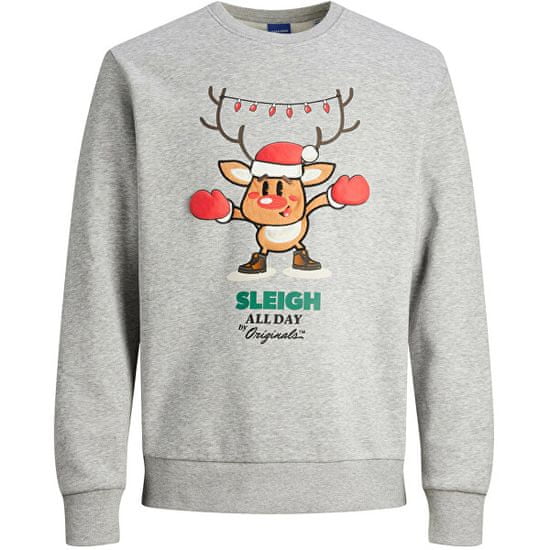 Jack&Jones Pánská mikina JORXMAS Standard Fit 12247523 Light Grey Melange