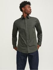 Jack&Jones Pánská košile JPRBLABELFAST Comfort Fit 12239027 Olive Night (Velikost S)