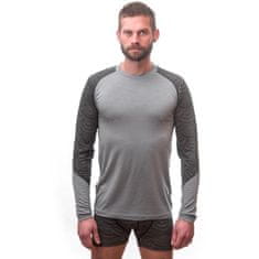 Sensor Triko Merino Impress - pánské, dlouhý, šedá, vzor maori - Velikost L