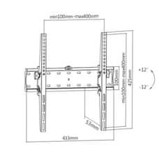 Gembird Držák TV WM-55T-02, 32"-55" (40kg), náklopný