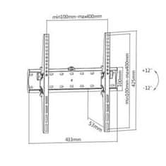 Gembird Držák TV WM-55T-02, 32"-55" (40kg), náklopný