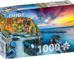 ENJOY Puzzle Přístav Manarola při západu slunce, Cinque Terre, Itálie 1000 dílků