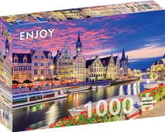 ENJOY Puzzle Gent za soumraku, Belgie 1000 dílků