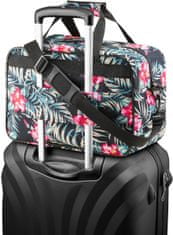 ZAGATTO Dámská cestovní taška s květinovým vzorem, příruční taška do letadla 40x20x25, objem 20 litrů, nepromokavý materiál, dvě kapsy na zip, možnost nasazení na rukojeť cestovního kufru / ZG827