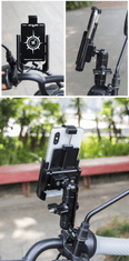Korbi Motocyklový držák telefonu na kolo, montáž pod zrcátko, GUB P50