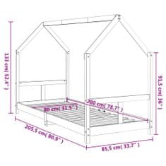 Vidaxl Dětská postel 80 x 200 cm masivní borové dřevo