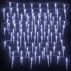 Greatstore Vánoční světelné rampouchy 200 studeně bílých LED 20m akryl PVC