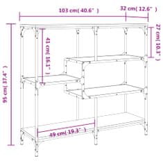 Vidaxl Konzolový stolek kouřový dub 103 x 32 x 95 cm kompozitní dřevo