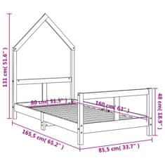 Vidaxl Dětská postel 80 x 160 cm masivní borové dřevo