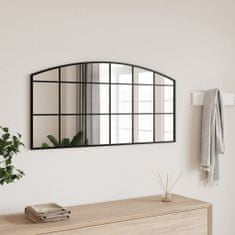 Vidaxl Nástěnné zrcadlo černé 100 x 50 cm oblouk železo