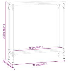 Vidaxl Konzolový stolek hnědý dub 75 x 22,5 x 75 cm kompozitní dřevo