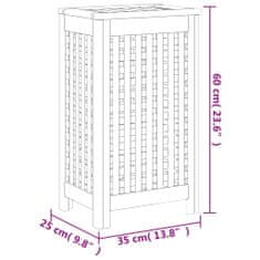 Vidaxl Koš na prádlo 35 x 25 x 60 cm masivní teakové dřevo