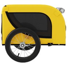 Vidaxl Vozík za kolo pro psa žlutý a černý oxfordská tkanina a železo