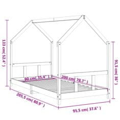 Vidaxl Dětská postel bílá 90 x 200 cm masivní borové dřevo