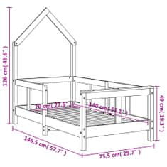 Greatstore Dětská postel 70 x 140 cm masivní borové dřevo