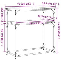 Vidaxl Konzolový stolek kouřový dub 75 x 35,5 x 75 cm kompozitní dřevo