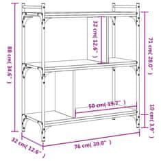 Vidaxl Knihovna se 3 policemi dub sonoma 76x32x88 cm kompozitní dřevo