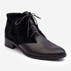 Módní dámské šněrovací boty Black velikost 42
