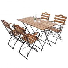 MCW Pivní zahradní set J40, bistro set skládací stůl skládací židle, kvalitní akát MVG ~ přírodní barva