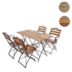 MCW Pivní zahradní set J40, bistro set skládací stůl skládací židle, kvalitní akát MVG ~ přírodní barva