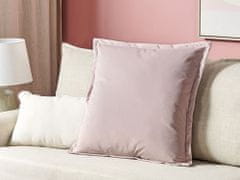 Beliani Sametový polštář 60 x 60 cm růžový EUSTOMA