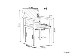 Beliani Sada 4 zahradních jídelních židlí z akáciového dřeva BARATTI