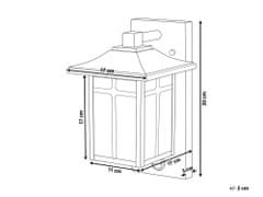 Beliani Venkovní nástěnné svítidlo se senzorem pohybu černé TEVIOT