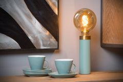 LUCIDE  Stolní lampa SELIN průměr 6 cm - 1xE27 - Turquoise