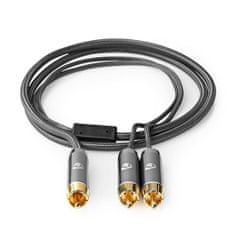 Nedis  Stereo audio kabel, RCA konektor - 2x RCA konektor, pozlacené, 3m