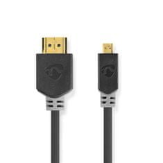 Nedis  HDMI kabel s Ethernetem, HDMI 1.4 A konektor - HDMI micro konektor, 2m