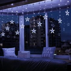 ACA Lightning  LED vánoční závěs Hvězdičky, 3x3m, studená bílá, IP44, 100 LED