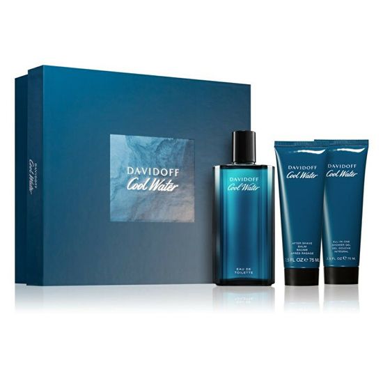 Davidoff Cool Water Man - EDT 125 ml + sprchový gel 75 ml + balzám po holení 75 ml