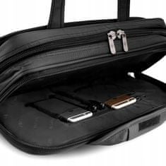 ZAGATTO Dámská brašna na 15,6" notebook pro muže, univerzální aktovka přes rameno s nástavcem na cestovní kufr, nastavitelný ramenní popruh s ochranou, voděodolný materiál, 32x44x9 / ZG102