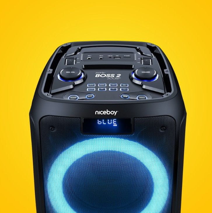  Bluetooth párty reproduktor Niceboy party boss 200 w parádní zvuk extrémně silné basy tws párování 