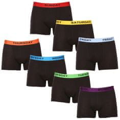 Nedeto 7PACK pánské boxerky černé (7NDTB001-week) - velikost XXL