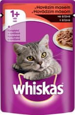 Whiskas WHISKAS kapsička s hovězím masem ve šťávě 100g