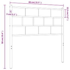 Greatstore Kovové čelo postele bílé 75 cm