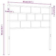 Greatstore Kovové čelo postele bílé 80 cm