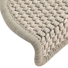 Vidaxl Samolepící nášlapy na schody vzhled sisal 15 ks 56x17x3cm taupe