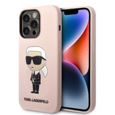 Karl Lagerfeld  Liquid Silicone Ikonik NFT Zadní Kryt pro iPhone 15 Pro Pink