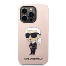 Karl Lagerfeld  Liquid Silicone Ikonik NFT Zadní Kryt pro iPhone 15 Pro Pink