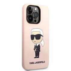 Karl Lagerfeld  Liquid Silicone Ikonik NFT Zadní Kryt pro iPhone 15 Pro Pink