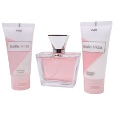 NG Perfumes NG Dárková dámská sada eau de parfum 80 ml, sprchový gel a tělové mléko 50 ml, Bella Vida