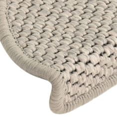 Vidaxl Samolepící nášlapy na schody vzhled sisal 15ks 65x21x4cm taupe