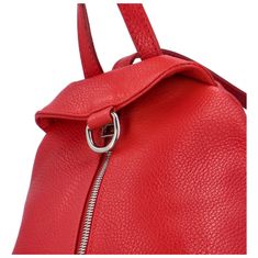 Delami Vera Pelle Stylový dámský kožený batoh Celine, červená